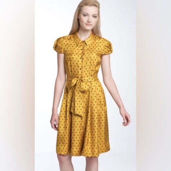Kate Spade Beacon Hill Cassie Dress in Mustard Owl Print RARE - Picture 1 of 9